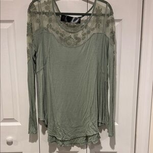 Chic Olive Lace Women's Blouse